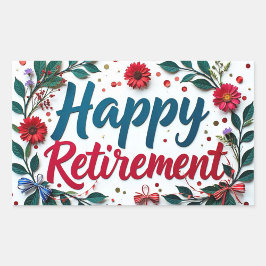Pegatina Rectangular  Happy Retirement Sticker