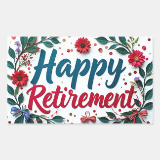 Pegatina Rectangular  Happy Retirement Sticker