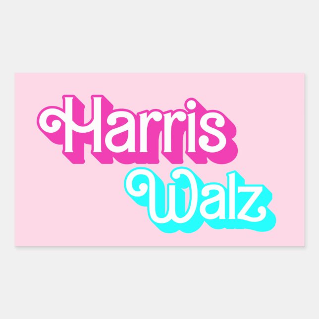 Pegatina Rectangular Harris Walz (Anverso)