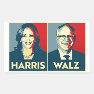 Pegatina Rectangular Harris Walz 2024