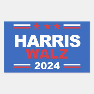 Pegatina Rectangular Harris Walz 2024