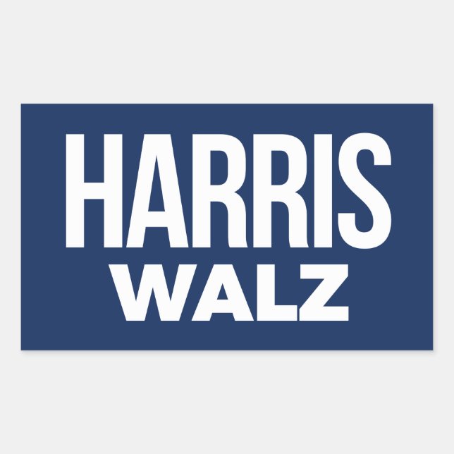Pegatina Rectangular Harris Walz 2024 (Anverso)