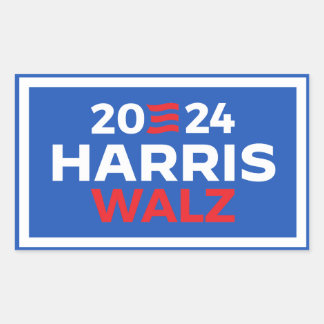Pegatina Rectangular Harris Walz 2024