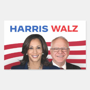 Pegatina Rectangular Harris Walz 2024