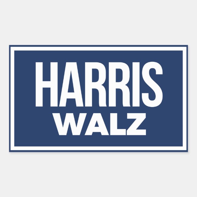 Pegatina Rectangular Harris Walz 2024 (Anverso)