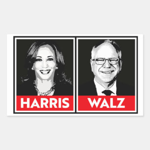 Pegatina Rectangular Harris Walz 2024