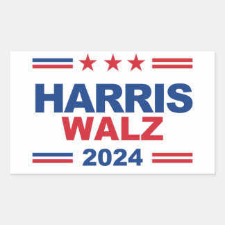 Pegatina Rectangular Harris Walz 2024