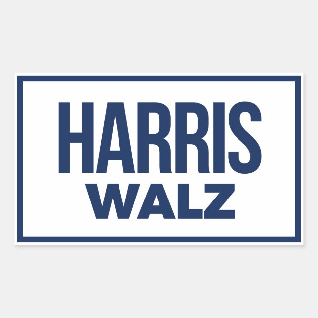 PEGATINA RECTANGULAR HARRIS WALZ 2024 (Anverso)