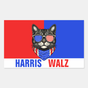 Pegatina Rectangular Harris Walz 2024 Obviamente