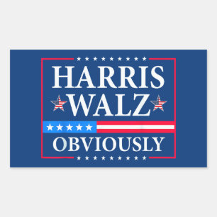 Pegatina Rectangular Harris Walz 2024 Obviamente