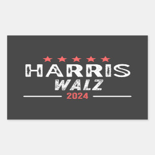 Pegatina Rectangular Harris Walz 2024, vicepresidente de Tim Walz