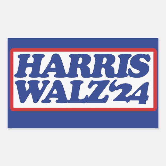 Pegatina Rectangular Harris Walz '24 (Anverso)