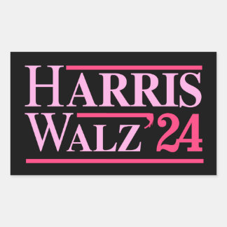 Pegatina Rectangular Harris Walz '24 Pink