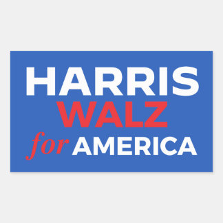 Pegatina Rectangular Harris Walz para América