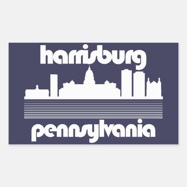 Pegatina Rectangular Harrisburg, Pennsylvania (Anverso)