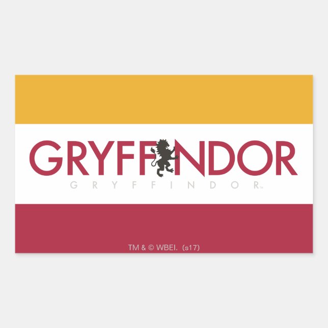 Pegatina Rectangular Harry Potter | Gryffindor House Pride Crest (Anverso)