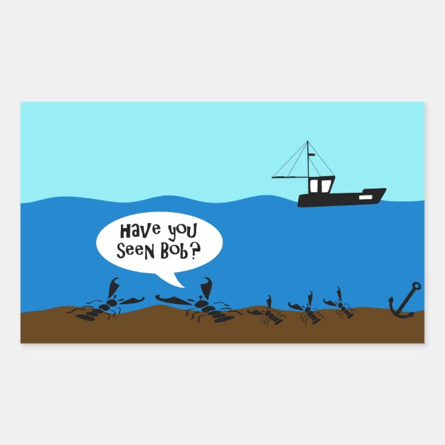 Pegatina Rectangular ¿Has visto a Bob? (Anverso)