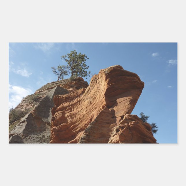 Pegatina Rectangular Hasta Angels Landing en Zion National Park (Anverso)