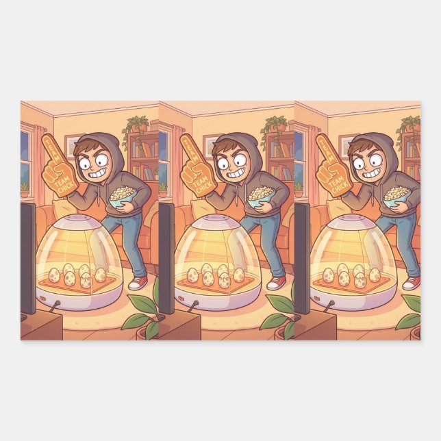 Pegatina Rectangular Hatch Day Hype Sticker – Chicken Lover Gift  (Anverso)