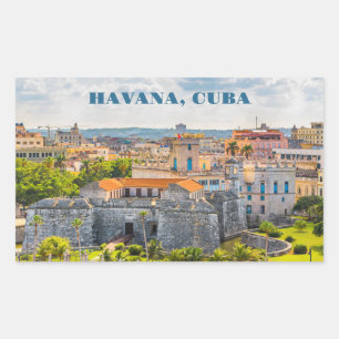 Pegatina Rectangular Havana CUBA