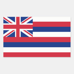 Pegatina Rectangular Hawaii/bandera hawaiana del estado, Estados Unidos