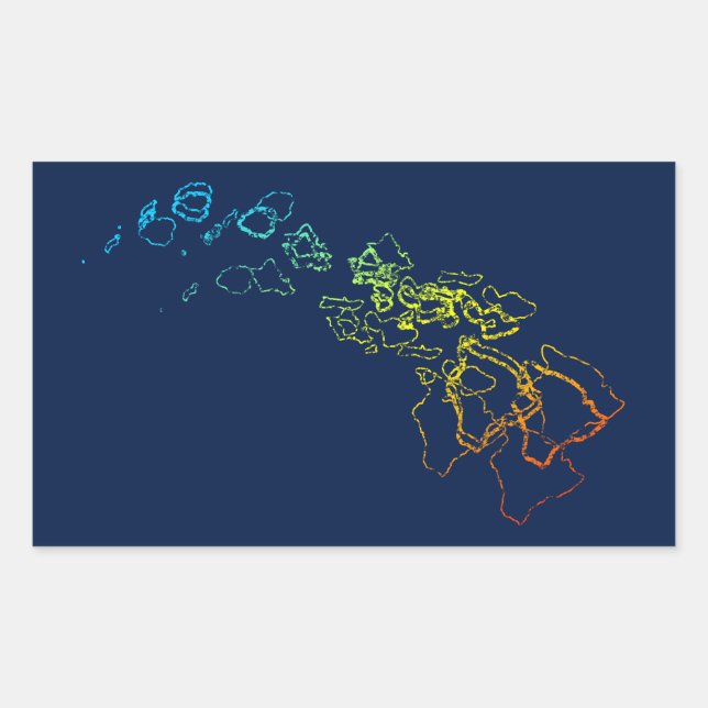 Pegatina Rectangular hawaii chill blur (Anverso)