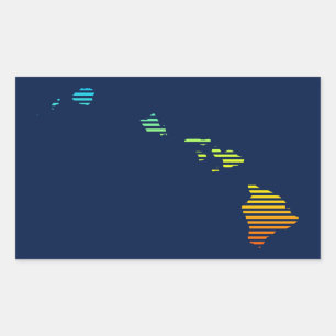 Pegatina Rectangular hawaii chill fade