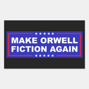 Pegatina Rectangular Haz De Nuevo Ficción A Orwell