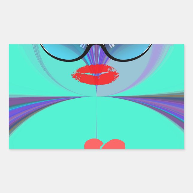 Pegatina Rectangular Heart Selfie (Anverso)