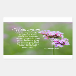Pegatina Rectangular Hebreos 11:6 Recompensa a los que lo buscan, Bibli