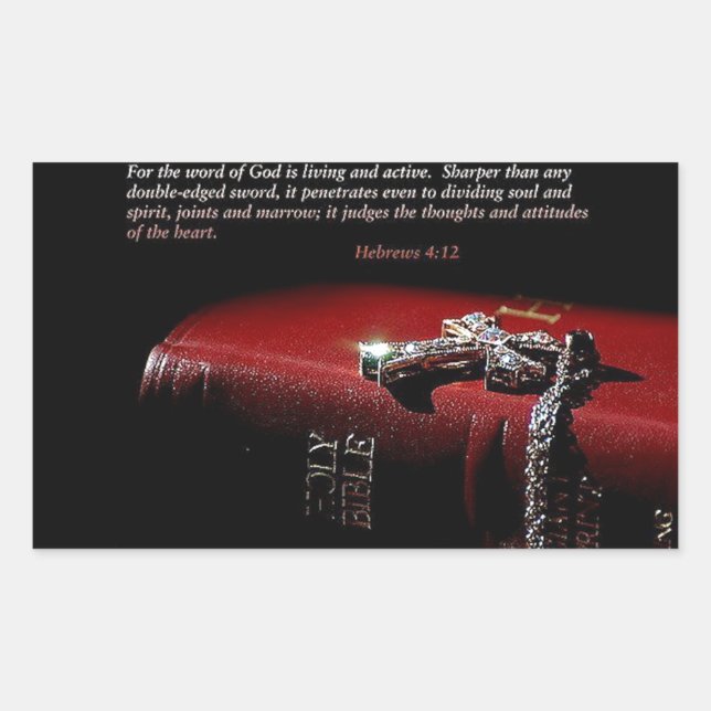 Pegatina Rectangular Hebreos 4:12 (Anverso)
