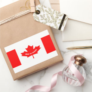 Pegatina Rectangular Hecho en Canadá Pegatinas con bandera canadiense