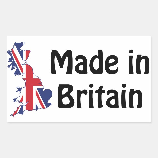 Pegatina Rectangular Hecho en Gran Bretaña (Anverso)
