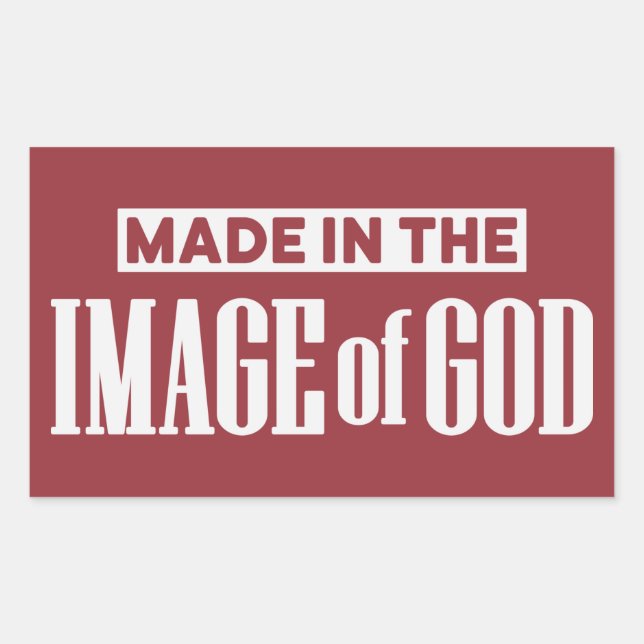 Pegatina Rectangular Hecho en la imagen de Dios - Cristiano (Anverso)
