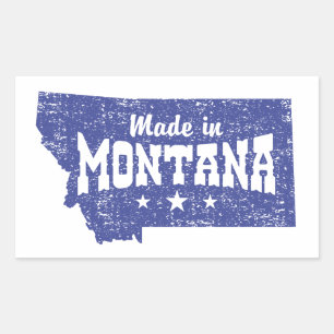 Pegatina Rectangular Hecho en Montana