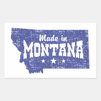 Pegatina Rectangular Hecho en Montana