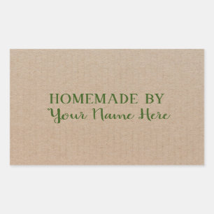 Pegatina Rectangular Hechos En Casa Por La Artesanía Vintage Cookie Cak