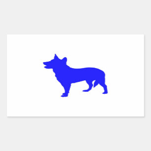 Pegatina Rectangular Heeler azul australiano