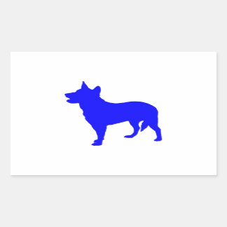 Pegatina Rectangular Heeler azul australiano