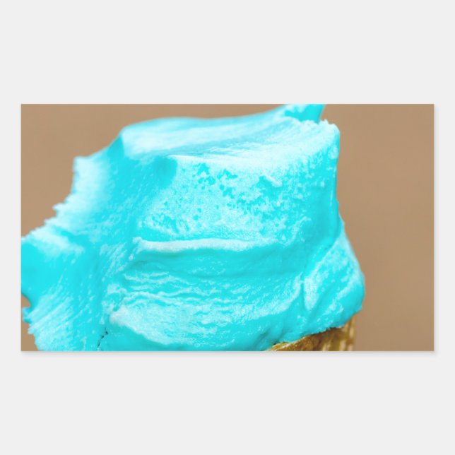 Pegatina Rectangular Helado con macro de gofre (Anverso)