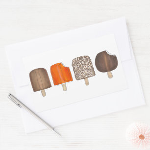 Pegatina Rectangular Helado Cream Pops Bares Popsicle Creamsicle Picnic