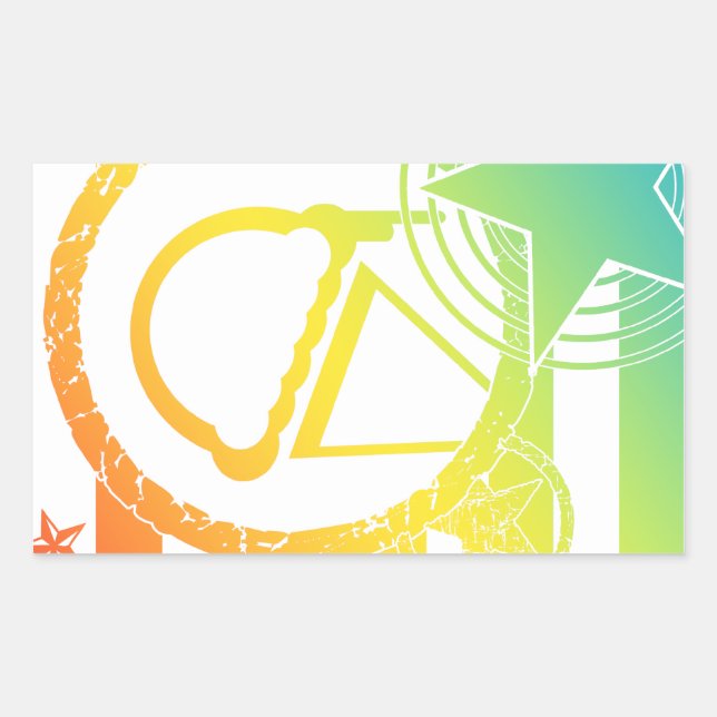 Pegatina Rectangular helado de punk dripz (Anverso)