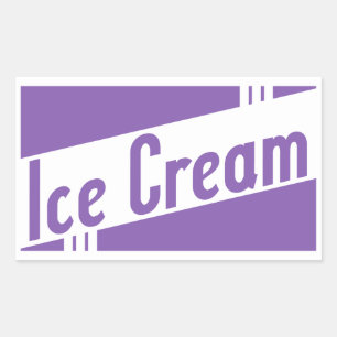 Pegatina Rectangular helado retro