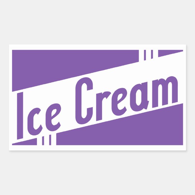 Pegatina Rectangular helado retro (Anverso)