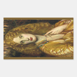 Pegatina Rectangular Helen de Troy (de Dante Gabriel Rossetti)