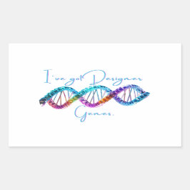 Pegatina Rectangular Helix de ADN divertida