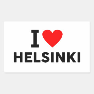Pegatina Rectangular Helsinki ciudad Finlandia amor corazón gusta