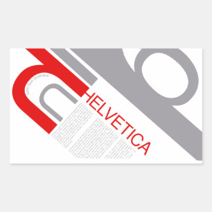 Pegatina Rectangular Helvetica Typography   Design