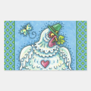 PEGATINA RECTANGULAR HENES IRLANDESES DIVERSOS, HUEVOS VERDES Y SOMBROC