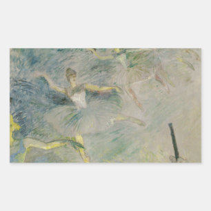 Pegatina Rectangular Henri de Toulouse-Lautrec - Bailarines de ballet